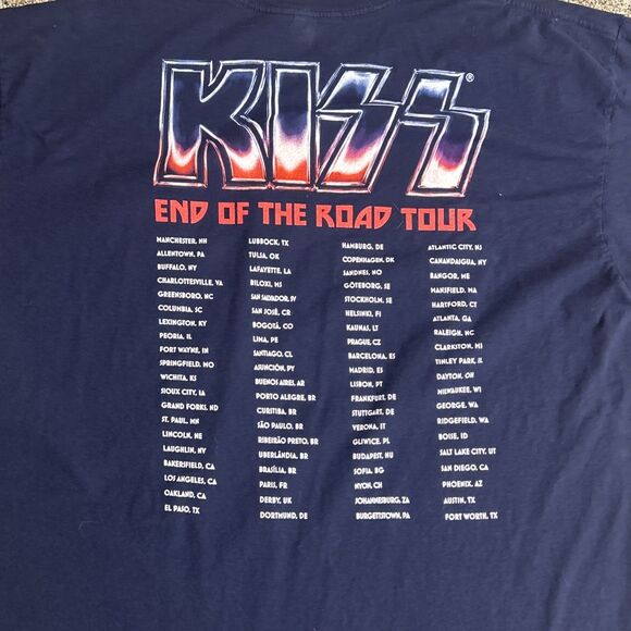 2019 Kiss End of the Road World Tour Concert T Shirt XXL Black Souvenir Dates - Picture 6 of 7